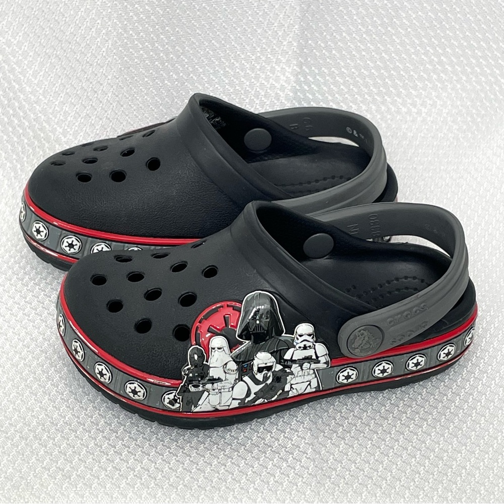 CROCS Kids Star Wars Empire Band Clogs Black/Red Sandals Shoes Infant size 6 - Picture 6 of 11